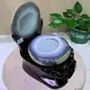 Cuenco Tesoro de Ágata Natural Brasileña Adorno de Piedra Cruda Colección Decoración del Hogar Decoración de Oficina Regalo Único Apertura de Empresa de Piedras