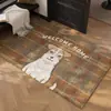 Capacho Americano Retrô Xadrez Escocês Filhote para Porta de Entrada de Casa Resistente à Sujeira Resistente ao Desgaste Tapete de Piso Tapete para Porta de Entrada