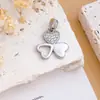 Colgante de collar con girasol y trébol, microincrustaciones de circonita, para mujer, accesorios de diseño de lujo discreto de nicho, venta al por mayor