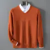 Suéter para Hombre de Cuello en V Grueso de Punto Polar Andy Pulóver Manga Larga Otoño Invierno Nuevo Casual de Negocios Capa Base Talla Grande