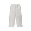 Calça Cargo Patchwork de Bolso Grande Masculina Jiezhan 26 Outono Novo Estilo Americano 100% Algodão Puro Calça Casual Paraquedista 200g
