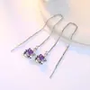 Brincos de Borla de Flor Simples para Mulheres Estilo Ins Design de Nicho Senso de Temperamento Fio de Orelha Tarraxas Brinco de Celebridade da Internet Tendência de Brinco Leve de Luxo