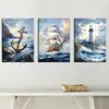Pinturas de Pared para Sala de Estar y Dormitorio Transfronterizas, Pinturas Decorativas al por Mayor de Olas del Mar