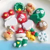 Muñeco de Nieve Seguro de Dibujos Animados Navidad Hecho a Mano DIY Accesorios para el Cabello de Crema Funda para Teléfono Pegatina para Refrigerador Decoración Colgante Accesorios de Resina