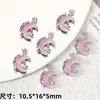 Colgante Ojo de Gato de Vidrio Incrustado de Aleación Accesorios de Joyería de Estrella y Luna Colgante de Luna Materiales para Collar Pulsera Hechos a Mano DIY