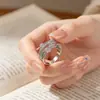 Anillo Abierto de Alambre Retorcido Retro con Incrustaciones de Cristal Bicolor Oro y Plata Anillo de Dedo Tejido de Cable Multicapa Personalidad Trabajo Pesado Anillo de Dedo Ajustable