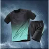 Nuevo Traje de Seda Helada para Jóvenes Hombres Transpirable Absorbente de Sudor Manga Corta Pantalones Cortos Conjunto de Dos Piezas Casual Deportivo Traje de Seda Helada