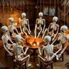 Decoração de Esqueleto para Halloween 40cm com Articulações Móveis para Festa no Quintal Cena de Casa Assombrada Adereço de Esqueleto Humano