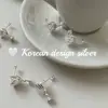 Nuevos pendientes de princesa sirena estilo coreano S925 plata de ley perla de concha tachuelas estilo exquisito dulce y fresco para mujer
