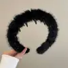 Diadema de Peluche Dentada para Otoño e Invierno para Mujer, Pinza para el Cabello de Cara Lavada con Parte Superior Alta del Cráneo que Hace que la Cara Parezca Más Pequeña, Diadema con Estampado de Leopardo, Goma para el Cabello Antideslizante Estilo Chanel