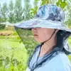 Sombrero de Sol Transpirable Anti-Mosquitos para Hombres y Mujeres Primavera y Verano Exterior Ala Ancha Pesca Camping Recolección de Té Sombrero