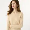 Nova blusa de base de malha de cashmere para outono e inverno, moderna, macia, confortável, simples, amiga da pele, quente, suéter de manga comprida para mulheres