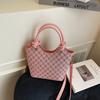 Bolso de Hombro Cruzado de Alta Gama Transfronterizo Nuevo de Verano 2026 Moda de Tendencia Versátil Estampado Bloque de Color Gran Capacidad