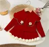 Conjunto de Suéter y Falda para Niños para Primavera, Otoño e Invierno; Nuevo Conjunto de Punto Elegante y Versátil para Niñas; Conjunto de Dos Piezas Engrosado para Niñas