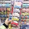 Presilha de Cabelo Fofa Colorida Transparente em Formato de Coração Laço Desenho Animado Gato Kt Infantil Presilha para Franja Doce Menina