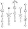 Fábrica de Joyería Yiwu Hecho a Medida Más Vendido Anillos para Ombligo, Collares, Pulseras, Anillos, Piercings de Nariz, Joyería para Ombligo con Forma de Corazón y Mariposa