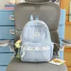 Nova mochila listrada, mochila escolar para estudantes, grande capacidade, mochila estilosa e fofa para o dia a dia, mochila simples e fresca