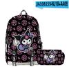 3D Nuevo Producto Impreso Periférico Sanrio Kuromi Kuromi Mochila Escolar Estuche de Lápices de Doble Capa Traje de Dos Piezas