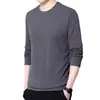 Camiseta de Manga Larga al por Mayor para Hombre Tallas Grandes con Felpa Interior Camisa Base Versátil Ropa de Abrigo Cálida Otoño e Invierno