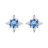 Pendientes Transfronterizos Nuevos de Moissanita de Colores Estilo Coreano Moda Pendientes en Forma de Estrella Versátiles Simples de Plata S925 Venta al por Mayor