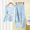 Amazon 2025 Novo Pijama Infantil Meninas Primavera e Outono Manga Longa Crianças Meninas Meninos Crianças Médias e Grandes Roupas de Casa de Outono