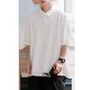 MT-2416 Tela de Seda de Hielo de Dosis Ultradelgada Marca de Moda Suelta Japonesa Camisa Polo