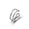 Anillo Versátil Ins de Plata de Ley 925 para Mujer, Nicho de Alta Gama Irregular Abierto, Joyería Transfronteriza Dropshipping