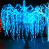 Luz LED para árvores de paisagem, iluminação LED verde salgueiro para parque comunitário, luz amarela para árvores de salgueiro