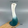 Vaso de Cerâmica Azul Lago Gradiente com Design de Pescoço Fino Estilo Ins Minimalista Arranjador de Flores Ornamento Decorativo para Mesa de Casa