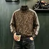 Chamarra retro americana con estampado de leopardo amarillo para hombre y mujer, sudadera de otoño holgada casual con cuello alto y cierre, chamarra corta tipo béisbol