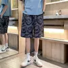 Shorts Esportivos Masculino Solto Casual Calça de Basquete para Estudantes Primavera e Verão Fino Moderno Perna Larga Corrida Noturna Calça Média de Cinco Pontos