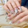 Popular Joyería de Mariposa Producto Terminado con Diamantes, Perlas Marquesa, Diamantes de Cristal, Cristal de Hielo Polvo Blanco, Diamante Grande Mariposa Joyería para Uñas con Diamantes