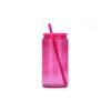 Vaso de vidrio de borosilicato alto transparente simple tipo mason de 16 oz con tapa de color de plástico para sublimación transfronterizo vaso con pajita esmerilado