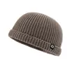 Chapéu de Lã Tricotado Quente Pulôver Outono e Inverno Etiqueta Bordada Chapéu Versátil Moda Chapéu Hip-Hop Bolsa de Proteção para Orelhas Chapéu Pele de Melão