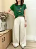 Camiseta de algodón acanalado de trece filas, fuente física, para mujer, directo de fábrica, top de manga corta ajustado, suministro exclusivo segunda tanda de verano