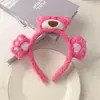 Faixa de Cabelo de Pelúcia com Rosto de Coelho Desenho Animado Fofo, Acessório de Cabelo para Outono e Inverno, Touca Versátil Antiderrapante Super Fofa, Novo Design de Laço