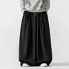 Pantalones casuales gruesos de pana retro estilo japonés bordados, corte holgado, talla grande, pantalones de pierna recta y ancha, pantalones largos para hombre estilo chino