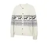 Suéter tipo henley de punto Fair Isle con estampado de salchicha estilo americano para hombre de otoño e invierno, suéter de punto en capas estilo coreano para hombres jóvenes