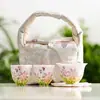 Juego de Tazas de Té con Tapa de Margarita de Primavera Pintadas a Mano, Regalo Práctico de Año Nuevo, Regalo de Boda, Caja de Regalo para Inauguración de Casa