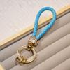 Moda diamante-incrustado tecido corda chaveiro personalizado casal carro chaveiro bonito das mulheres fivela anel anti-perdido saco pingente