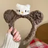 Nova Faixa de Cabeça de Gatinho com Trevo de Quatro Folhas para Outono e Inverno, Faixa de Cabeça para Lavar o Rosto em Dormitórios Estudantis, Acessórios de Cabelo de Pelúcia Criativos e Fofos