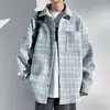 Tendência Temperamento Masculino Pequena Fragrância Estilo Versátil Xadrez Tendência 2027 Americana Versátil Jaqueta Camisa Jaqueta Casual Top