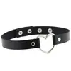 Collar Correa para el Cuello de Mujer Gargantilla Cadena para la Clavícula Negro Fresco Melocotón Oscuro Corazón Punk Cuello Metal Estilo Gótico Corazón