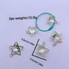 Accesorios de Joyería de Estrella de Cinco Puntas de Metal Colgantes DIY Estrella con Borde Dorado Estrella de Vidrio con Pedrería Piezas Pequeñas Decorativas de Metal Estrella de Cinco Puntas
