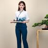 Baño de pies de belleza estilo antiguo ropa de trabajo uniforme de trabajador de la salud ropa de trabajo de arte del té de alta gama ropa de técnico de masajes ropa para masajes de pies ropa para el cuidado de la salud