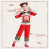 Disfraz Festivo de Año Nuevo para Niños Disfraz Clásico de Danza Yangko Linterna de Apertura con Nudo Chino Traje Tang Traje de Tambor