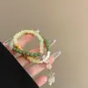 Elegante Novo Bracelete Chinês de Contas de Camada Dupla Retro de Alto Nível Zen Fivela de Jade Sintético Bracelete Elástico