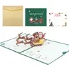 Tarjeta de felicitación 3D Estéreo Navideña de Amazon Transfronteriza Tallado en Papel Hecho a Mano Tarjeta Navideña Creativa Extranjera en Inglés