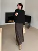 Roupas Inno para Mulheres Plus Size com Lã, Cor Sólida, Suéter Gola Alta Slimming, Novo Estilo de Inverno para Mulheres Plus Size 413765