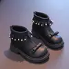 Botines Casuales de Moda para Niñas Nuevos de Invierno Combinan con Todo con Cordones Botas Martin Infantiles Estilo Pequeño Fragante Botas de Piel para Bebé
